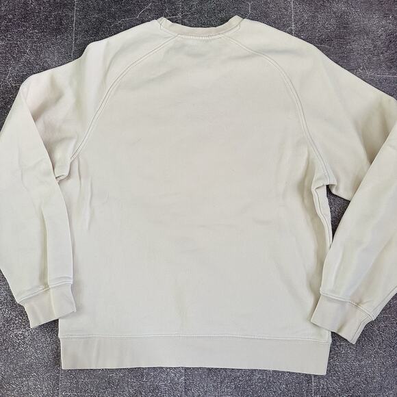 Men's Vintage Y2K Nike Cream Off White Basic Mini Logo Crewneck Sweatshirt Sz L - Picture 4 of 4